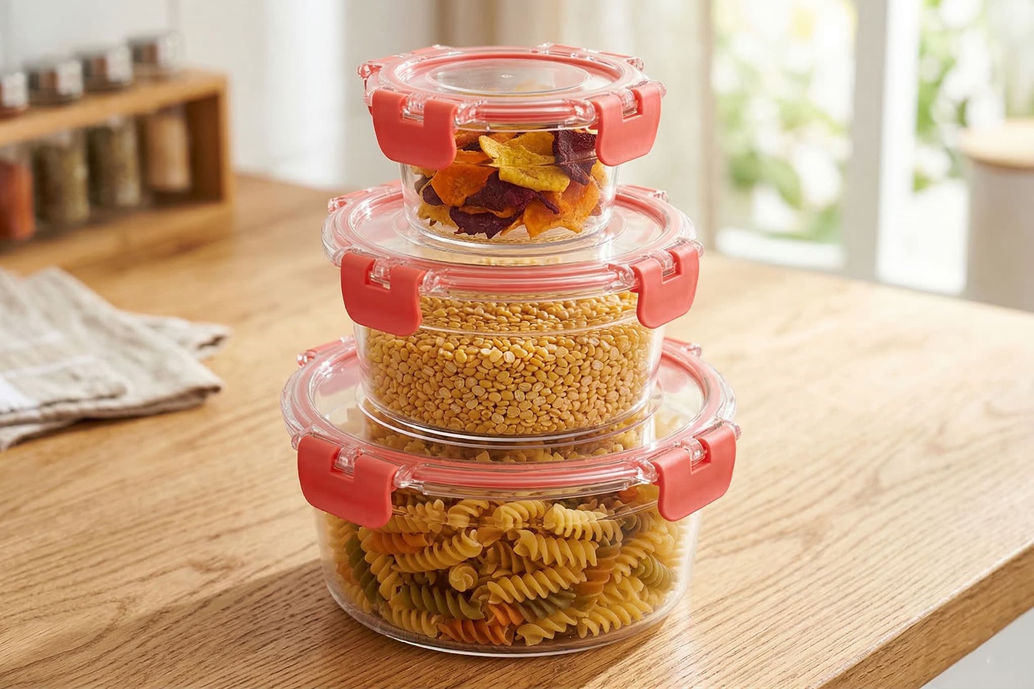 A colourful set of Visto storage containers