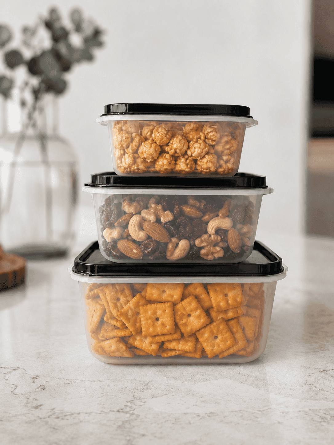 Lock Tight Square Container (2200ml, 1400ml, 800ml Approx) (Box Packing)